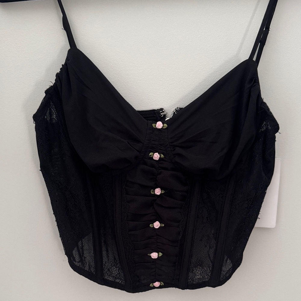 Corset style tank top cropped